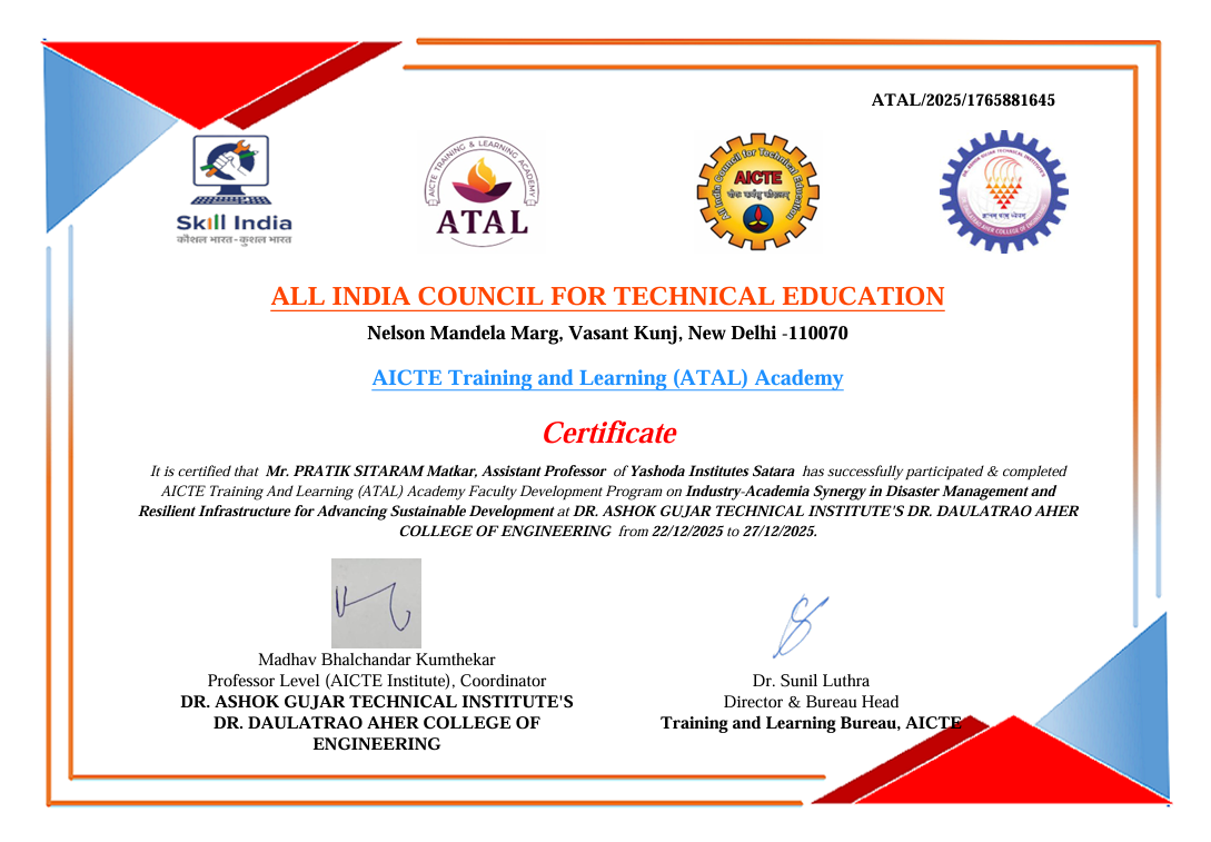AICTE–ATAL FDP Certification