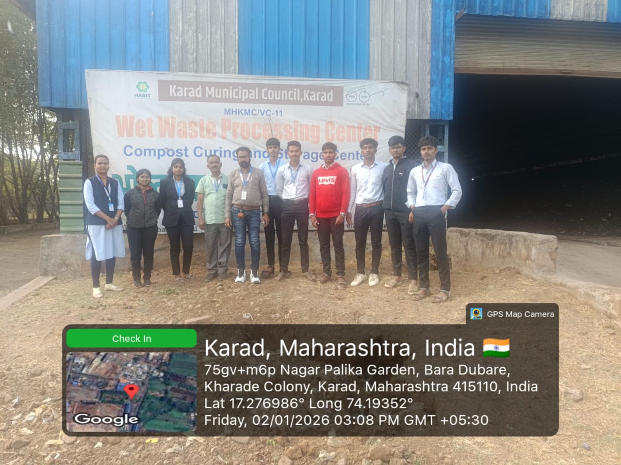 Industrial visit to Solid Waste Disposal Plant, Malakapur, Karad.